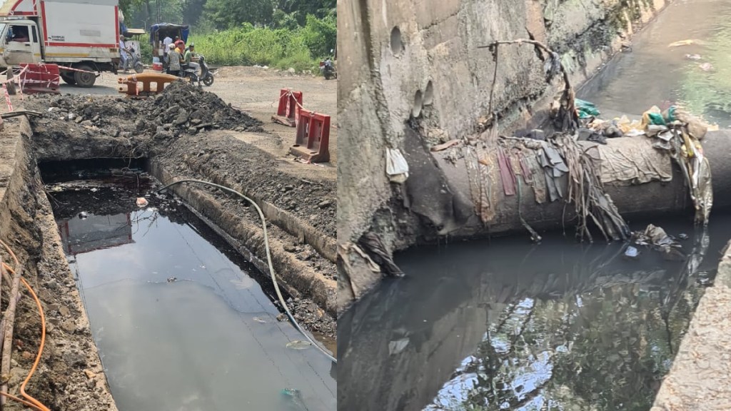 Residents Golvali are suffering the chemical waste water in drain midc viko naka dombivali