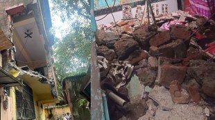 Ulhasnagar, part of a building collapsed on a neighboring house and an old man died