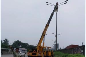 maintenance repair work soon LED lighting in Navi Mumbai municipal limits on Sion Panvel Highway