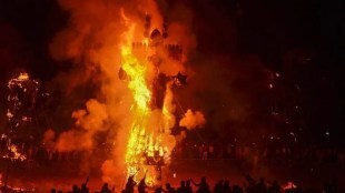 ravan dahan at night