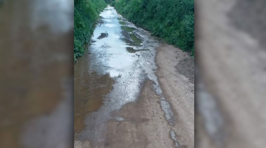 cement concrede road rain water