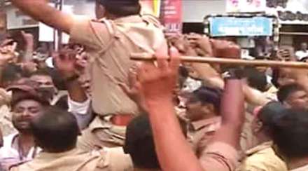 Police dance in khaki uniform