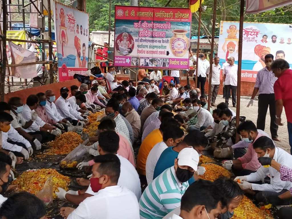 Collection of 175 tonnes of Nirmalya in dombivali -thane by Nana Dharmadhikari Pratishthan