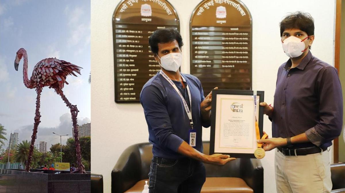28.5 feet tall flamingo sculpture became the Best of India national record holder