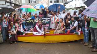 NCP is protesting demand that boat service because Residents suffer due to heavy rains