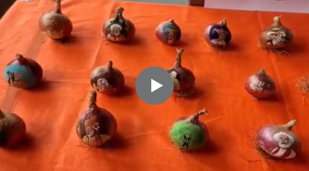 pm narendra modi sketch on onion viral video