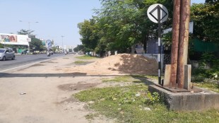 Piles of construction materials on roads in Nagupar city