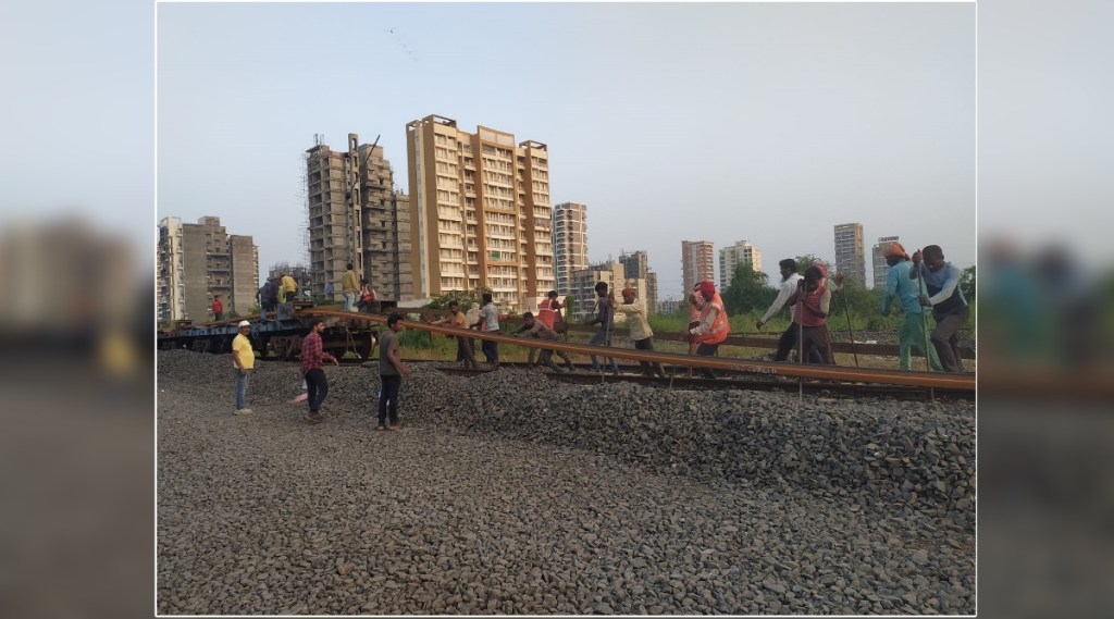 The work of Uran to Kharkopar railway line started at a fast pace