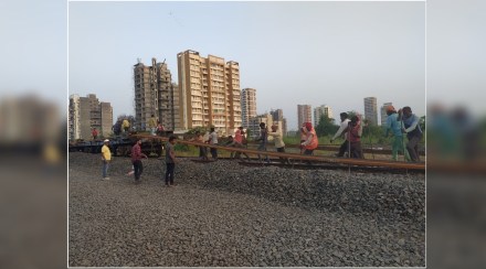 The work of Uran to Kharkopar railway line started at a fast pace