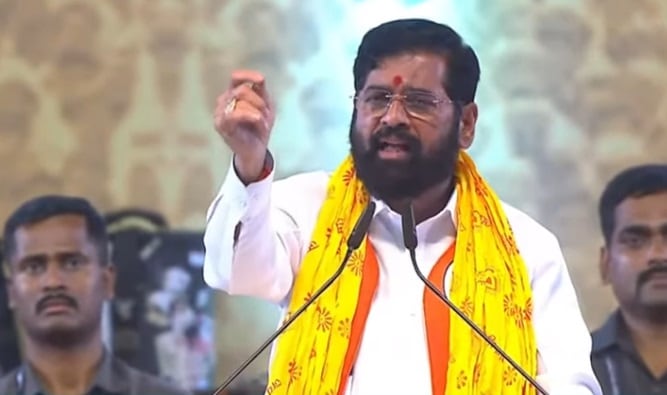 CM Eknath Shinde Dasara Melava Speech upset on Uddhav Thackeray for mentioning Grandson name