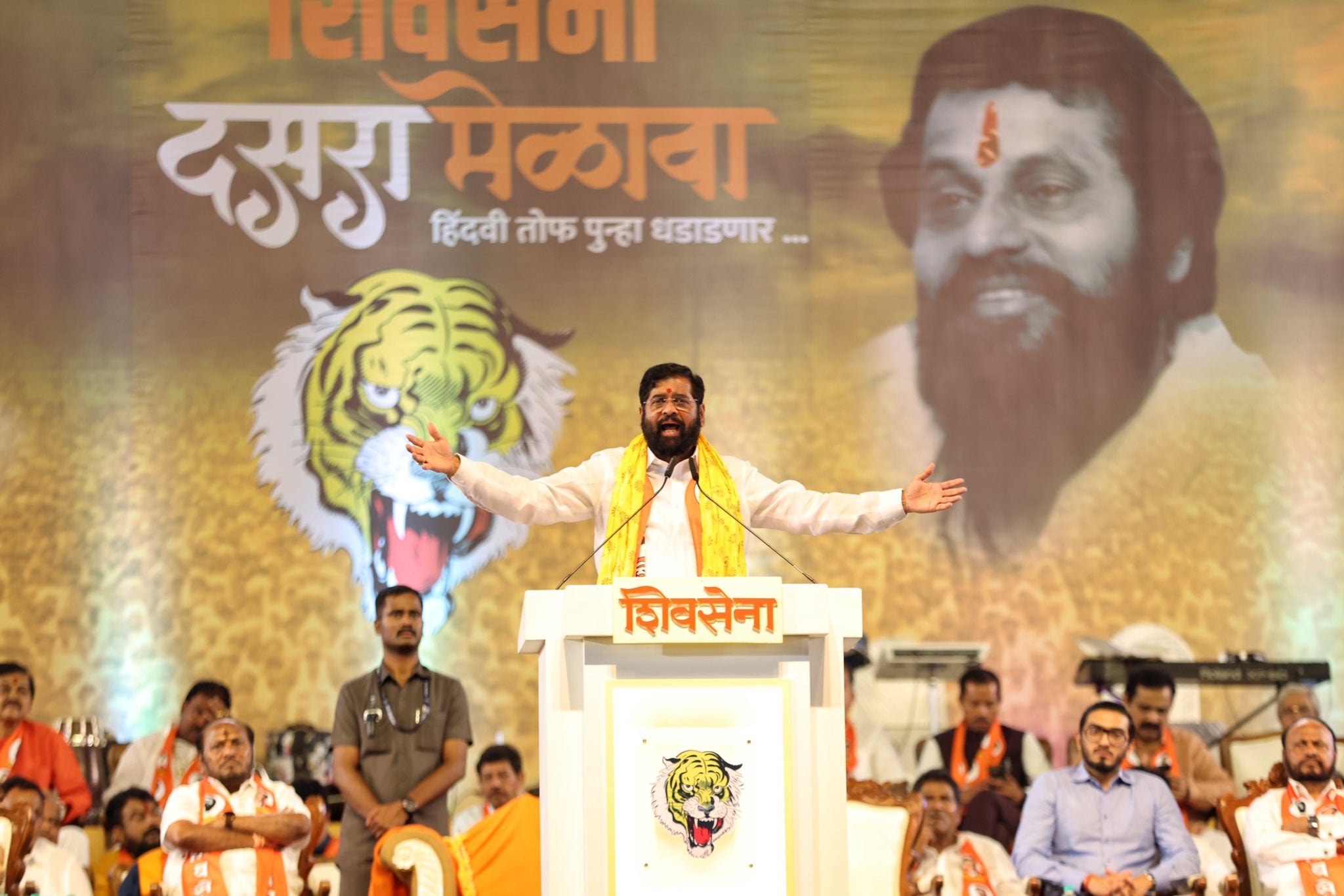 CM Eknath Shinde Dasara Melava Speech upset on Uddhav Thackeray for mentioning Grandson name