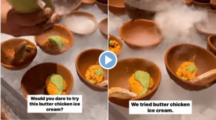 Viral Video Chef Makes Butter Chicken Ice cream