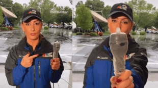 Women Journalist Puts condom on mike while reporting Florida hurricane