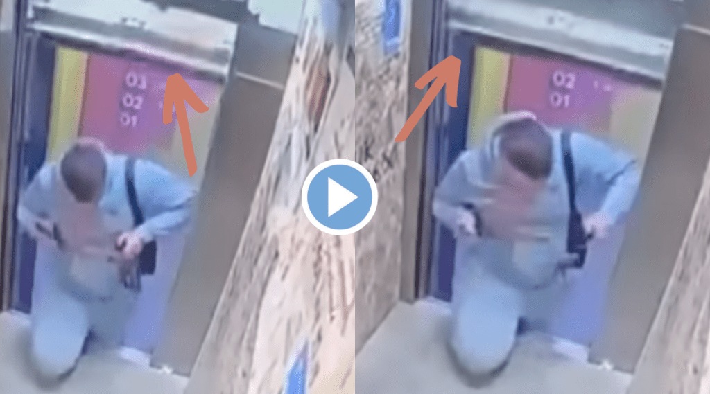 Viral Video Man head chopped in seconds when elevator dysfunction life threatening Scary Moment