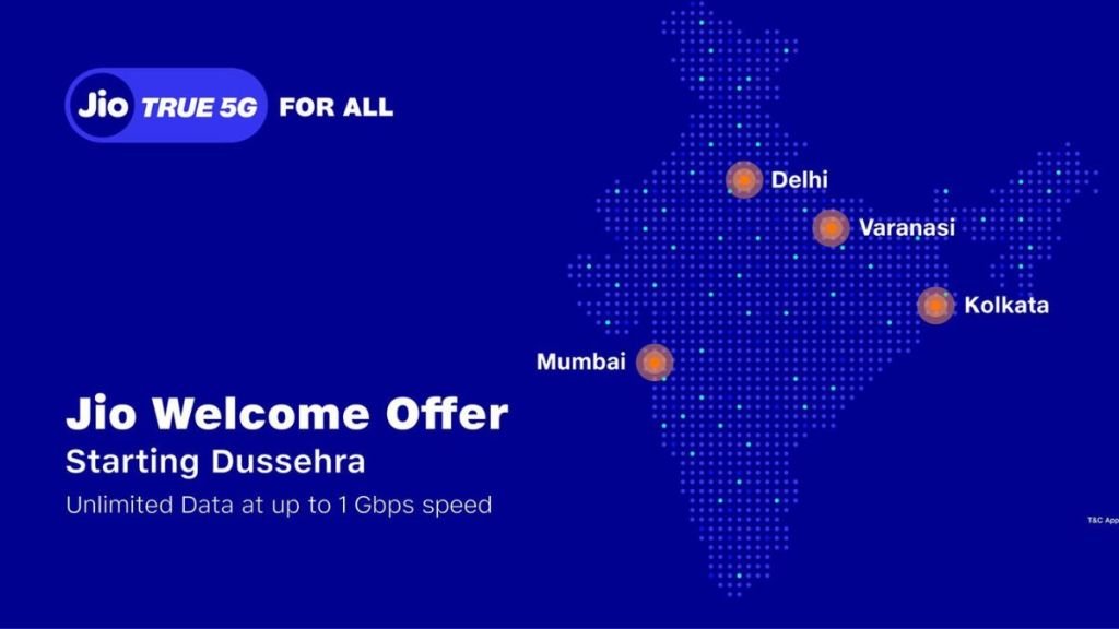 जीओचं ठरलं! दसऱ्याच्या मुहूर्तावर महाराष्ट्रातील ‘या’ शहरासह चार शहरात मिळणार 5G सेवा…