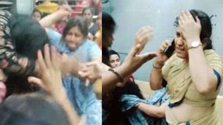 fight broke between women over seating in local train lady constable turbhe panvel