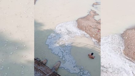 Thermal power station ash again in Kanhan river water suuply close nagpur