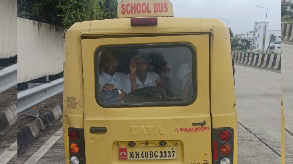 students school bus travelling not safe Violation rules by schoolbus driver nagpur