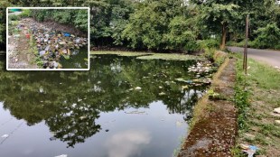 Public ponds in Uran have become garbage dumps