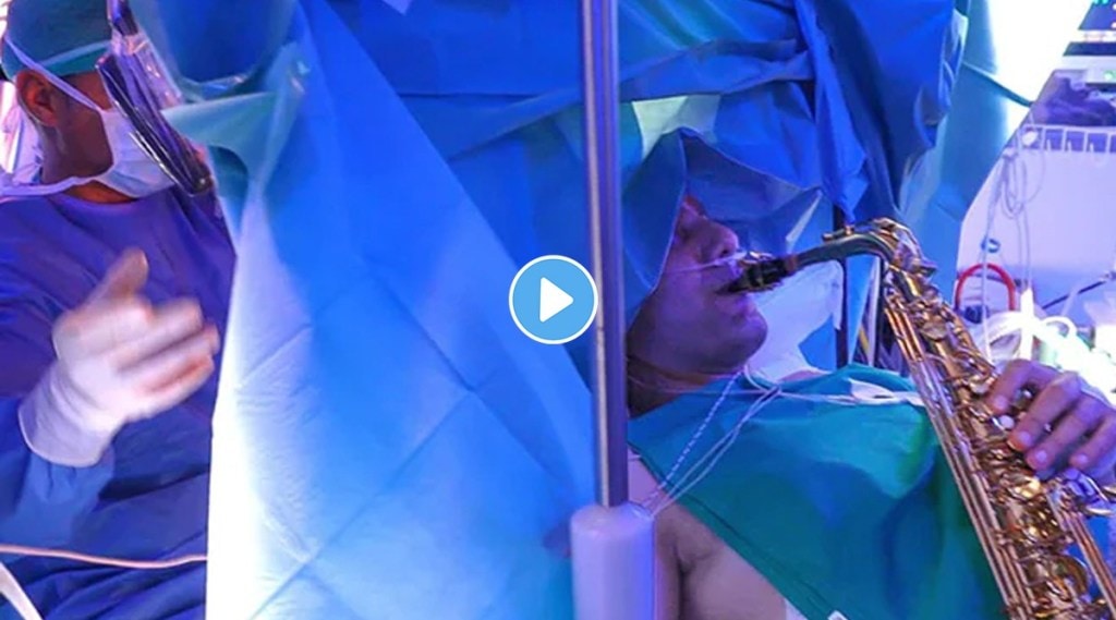 Patient plays saxophone during his brain tumor surgery