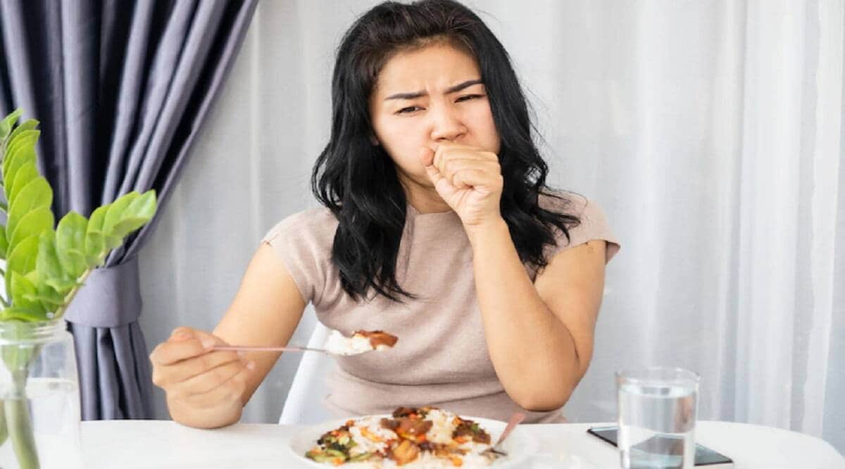 food stuck in throat