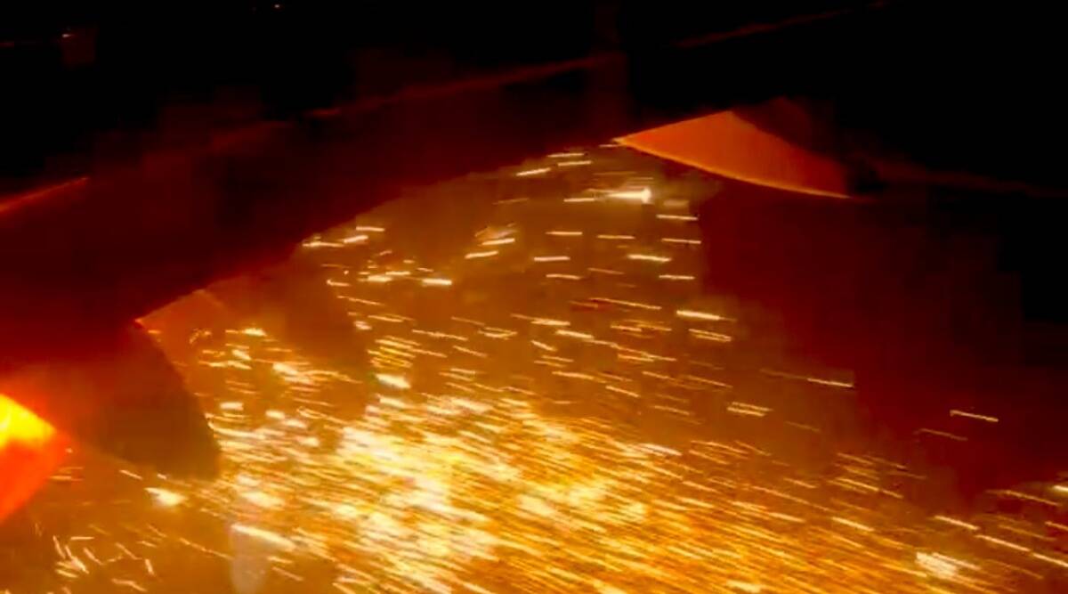 indigo flight catches fire