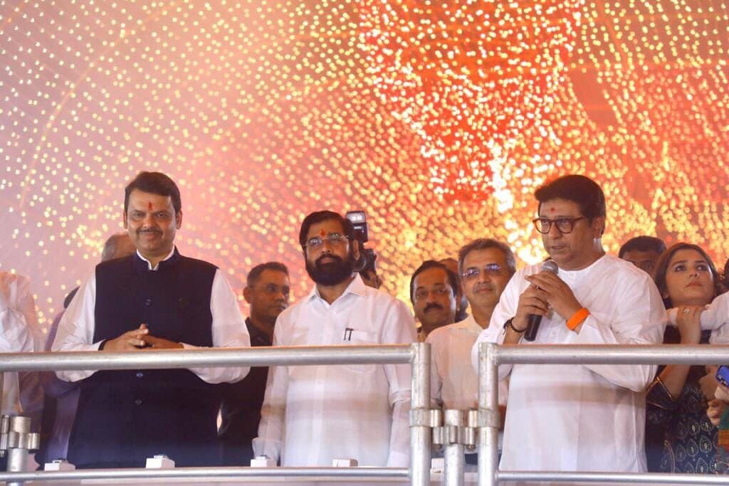 raj thackeray car drive with grandson Kian Amit Thakceray after mns shivaji park deepotsav ignoration by cm eknath shinde dcm devendra fadnavis