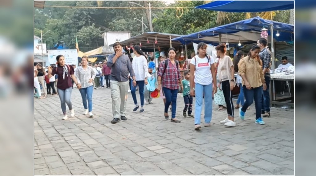 Tourists flock to see the Elephanta Caves