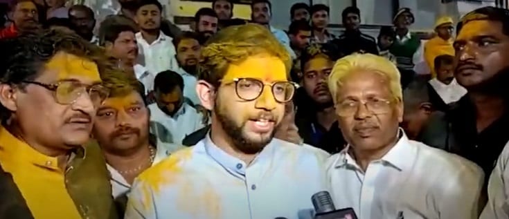 Aaditya Thackeray Jejuri visit photos talks about sanjay raut bail