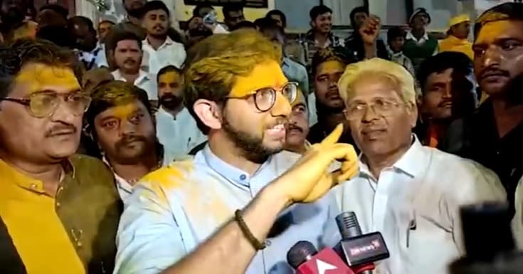 Aaditya Thackeray Jejuri visit photos talks about sanjay raut bail