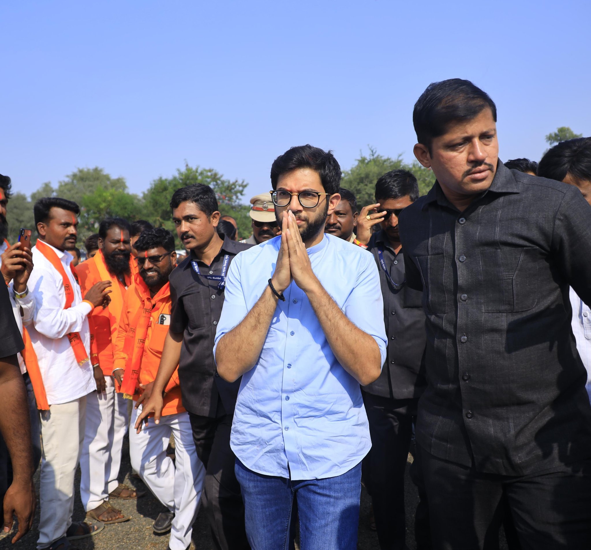 Aaditya Thackeray Jejuri visit photos talks about sanjay raut bail