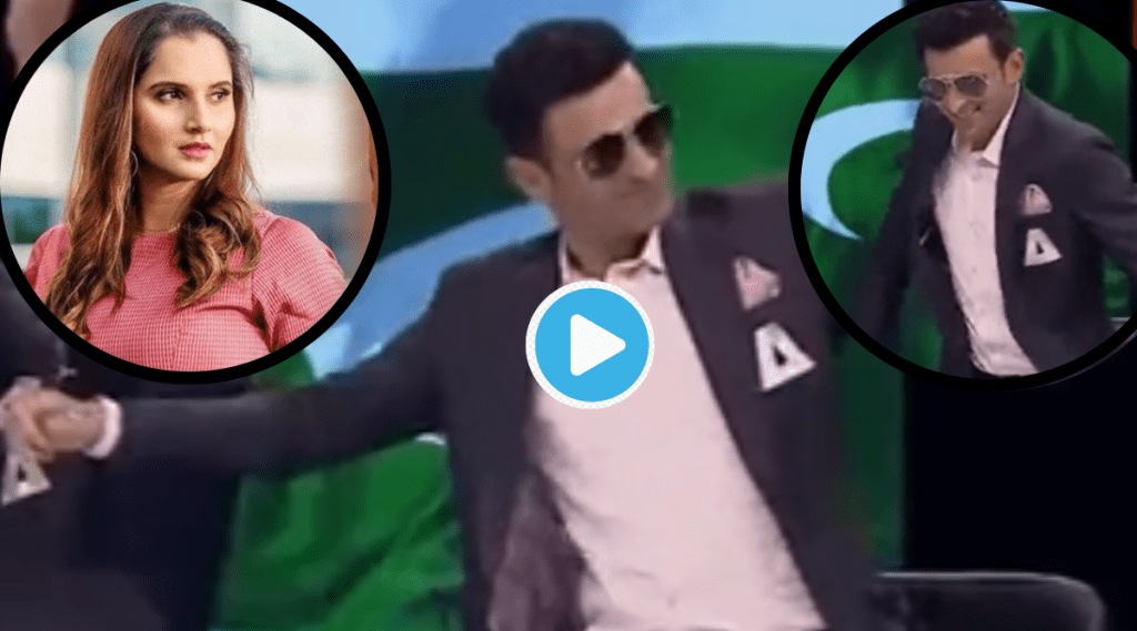 Sania Mirza Husband Shoaib Malik Dance on TV Divorce Rumors PAK vs NZ Celebration Viral Video
