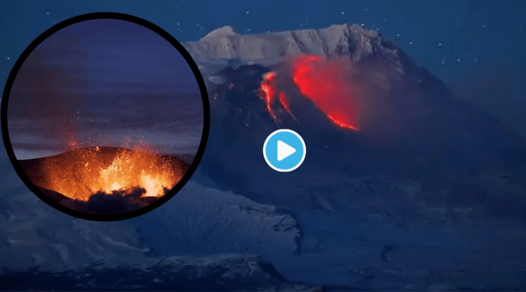Two Powerful Volcanoes Erupts Lava Fire And Ashes at a Time Shocking Video Went Viral