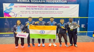 Indian men's squash team won the gold medal for the first time in the Asian Team Squash Championship