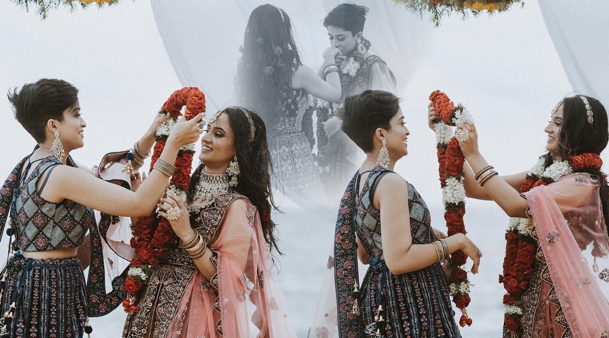 Kerala Lesbian Couple Adhila Nasarin Fathima Noora viral Wedding Photoshoot