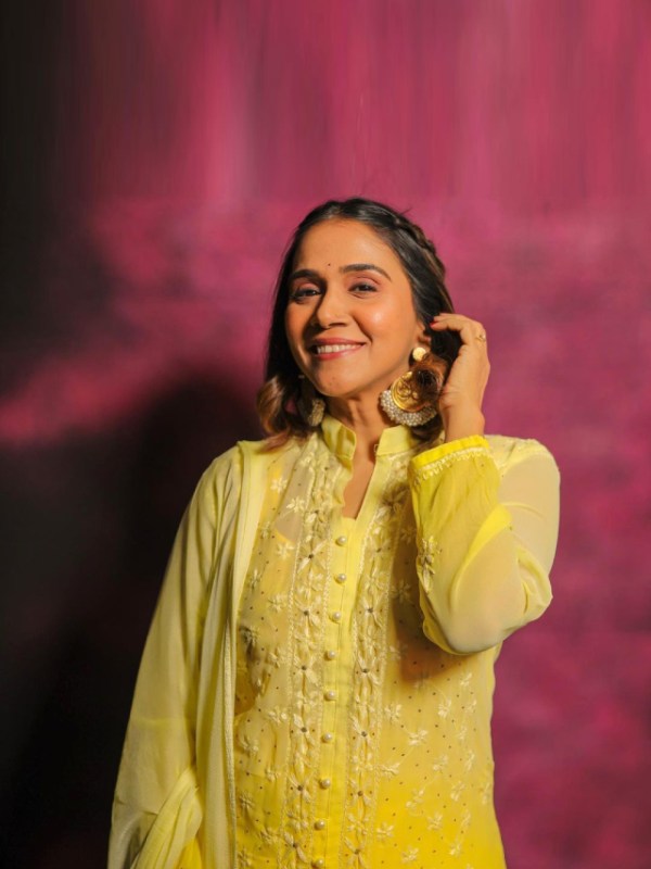 Manjiri Oak Yellow Punjabi Dress
