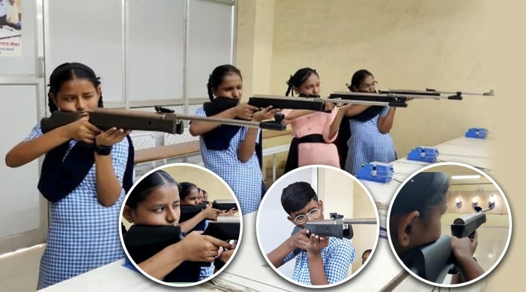 innovative initiative municipal school rifle shooting training center made waste materials thergaon pimpri chinchwad