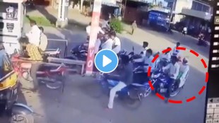 Petrol pump viral video man loses control over bike watch what happens next