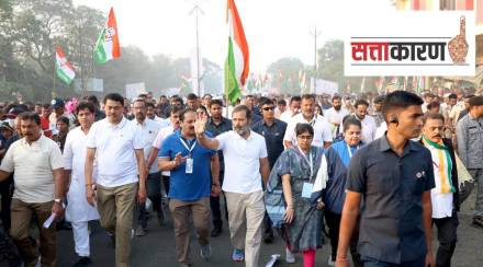 rahul gandhi`s Bharat Jodo yatra entered into Hingoli district after a rousing welcome from Nanded