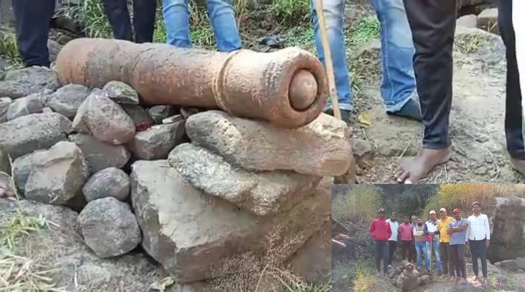 A cannon found in near Visapur fort, the cannon will be placed at Visapur fort
