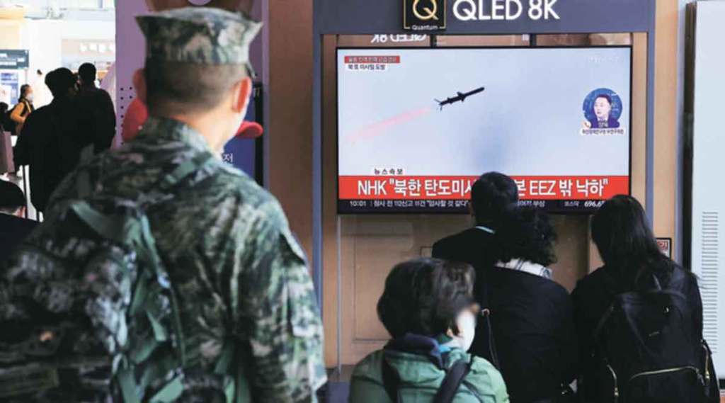 north korea fires 23 missiles one landing off south korean coast