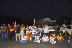 NCP agitation in Jalgaon to protest the suspension of Jayant Patil