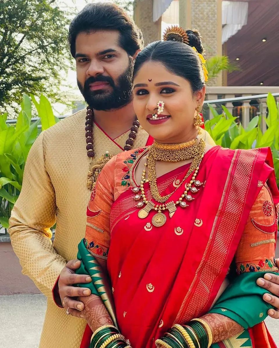 Akshaya Deodhar Hardeek Joshi Wedding look