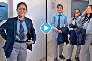 Viral Video 4 Girls Dancing on Bhojpuri Song Patli Kamriya Mor Hai Hai In collage Their Expressions Stuns netizens