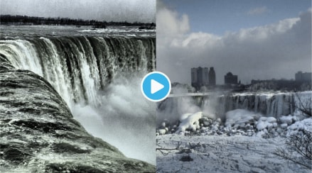 Video Huge Snow Storm Niagara Falls Turn Into Ice Viral Video Shocking Yet Beautiful Clip Goes Viral