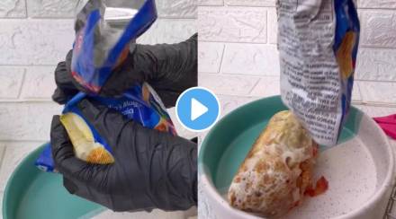 Food bloggers idea of cooking omelette in lays packet is now viral see what netizens have to say on this video