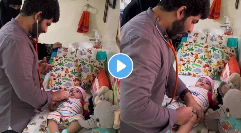 Have you seen baby smiling while taking injection this doctors unique method will definitely impress you watch viral video