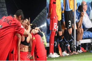 South Korea beat Portugal at a crucial moment in a game of hope and despair, simultaneously knocking Ghana and Uruguay out of the FIFA World Cup
