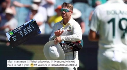 Warner's over 16000 wickets Fans ask Rajinikanth can't even do it in a film Video troll of broadcaster's mistake