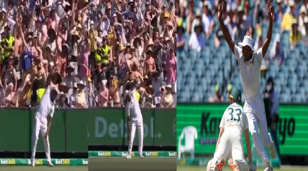 Kagiso Rabada was warming up near the boundary line, MCG spectators started imitating the South African bowler